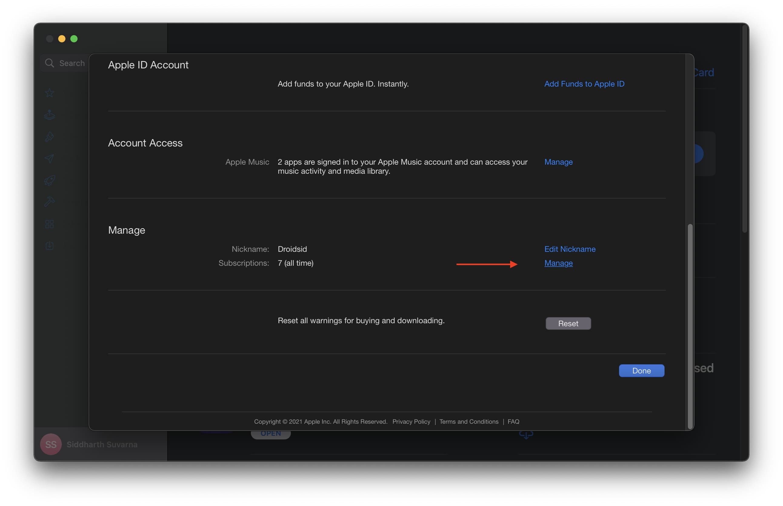 Mac App Store Gestisci gli abbonamenti