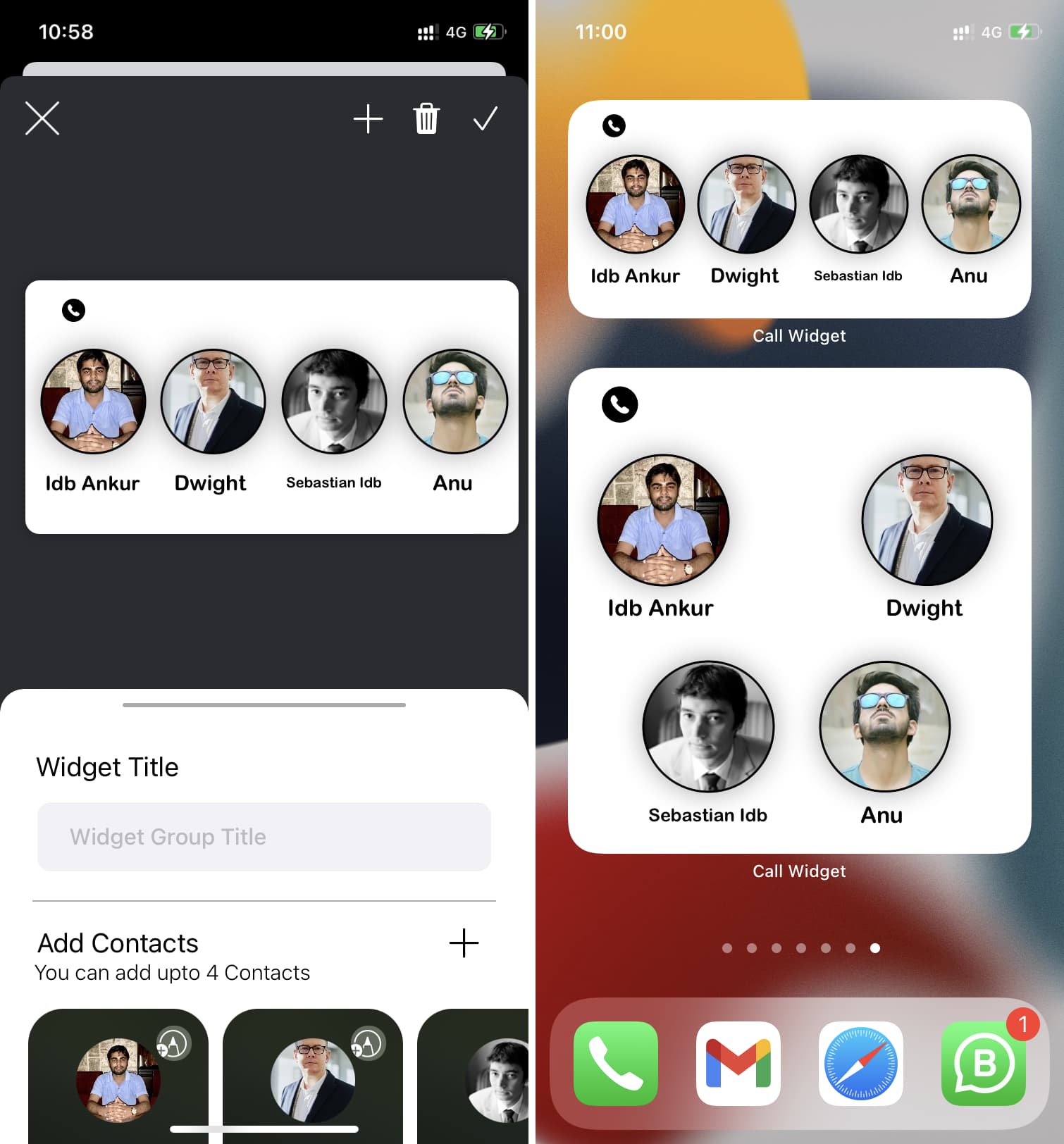 Chiama Widget Speed Dial Pro su iPhone
