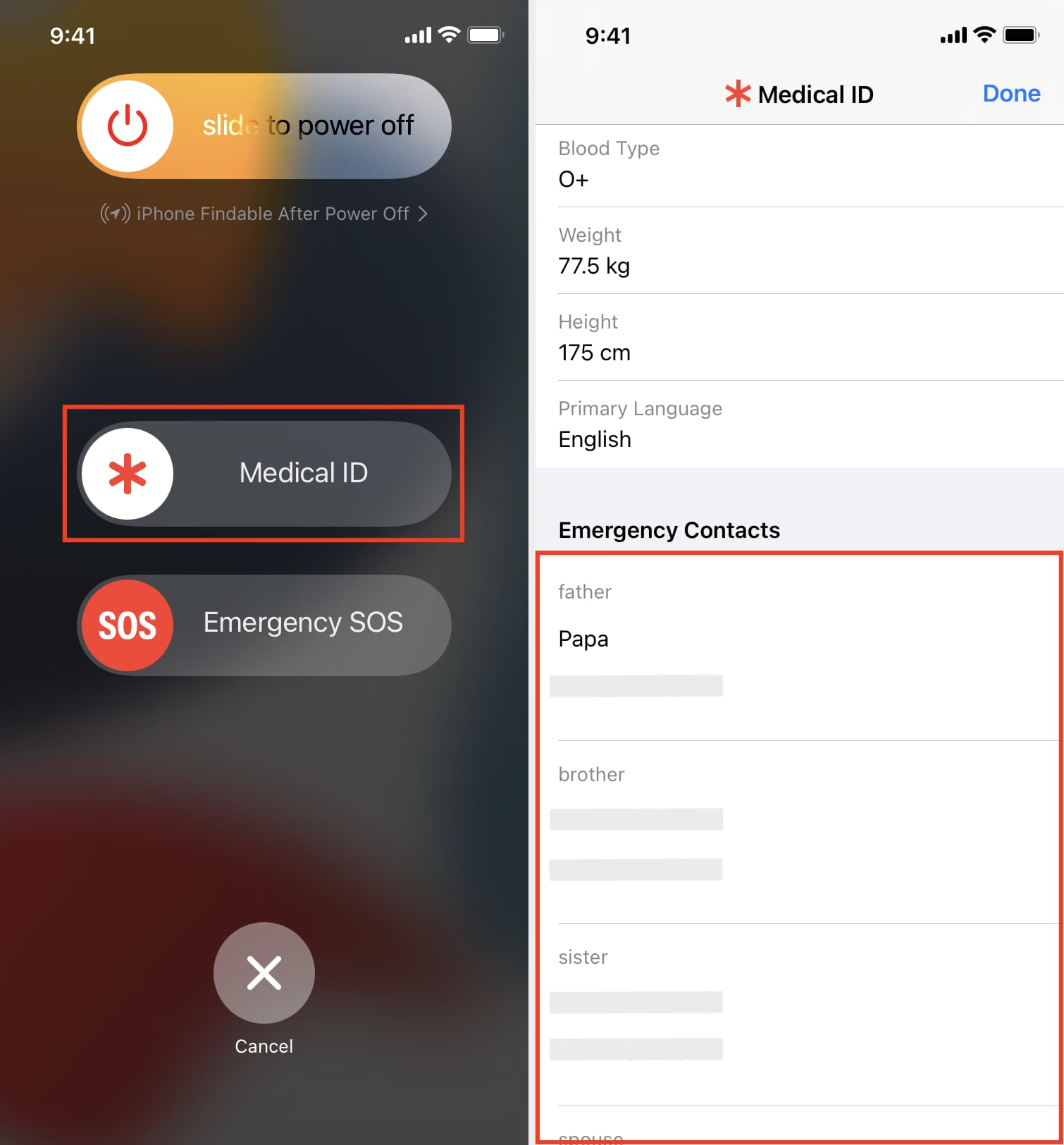 Contatti di emergenza sulla schermata di blocco dell'iPhone per chiamare rapidamente