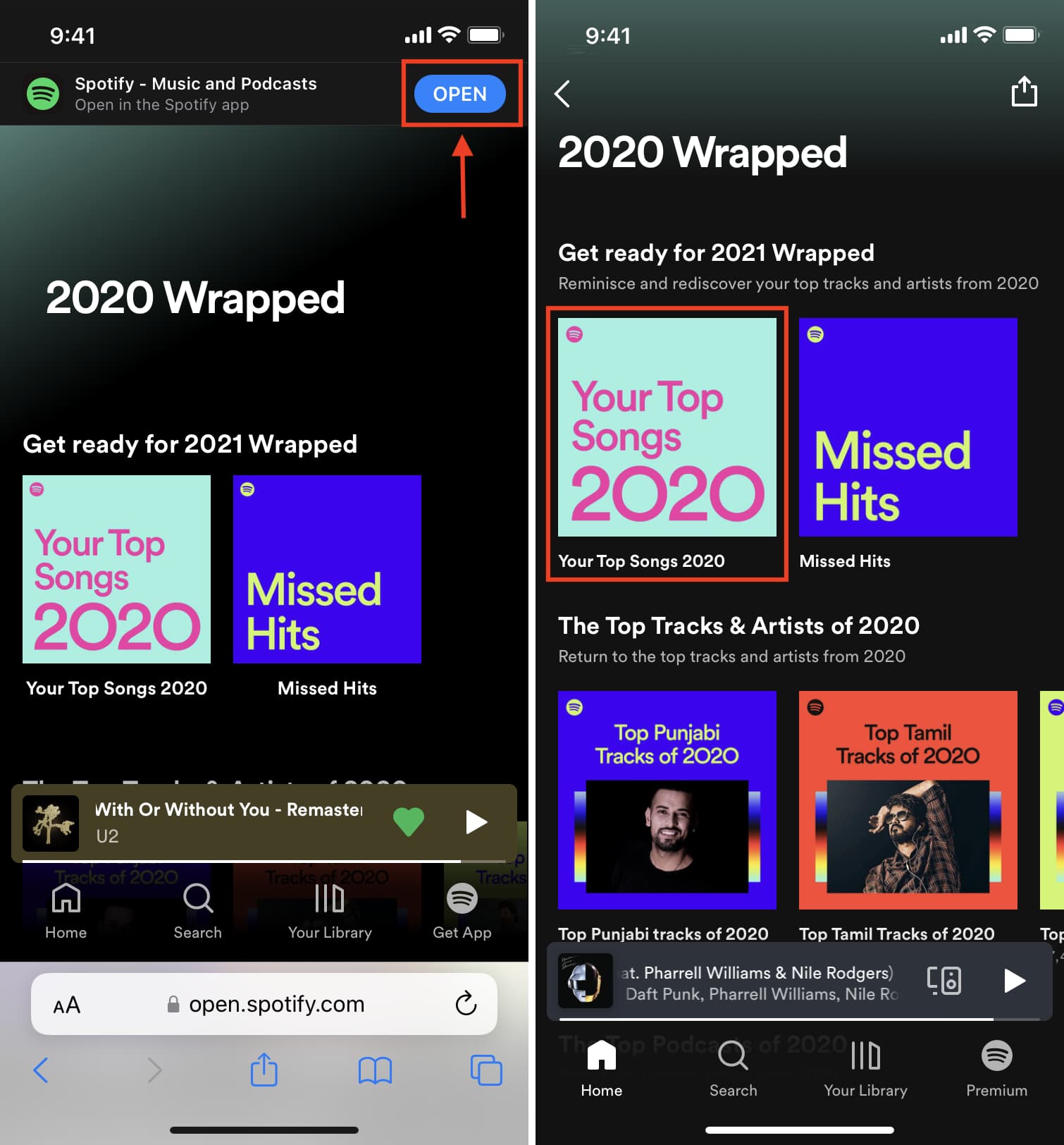 Guarda il tuo Spotify Wrapped degli anni precedenti e salva i brani migliori