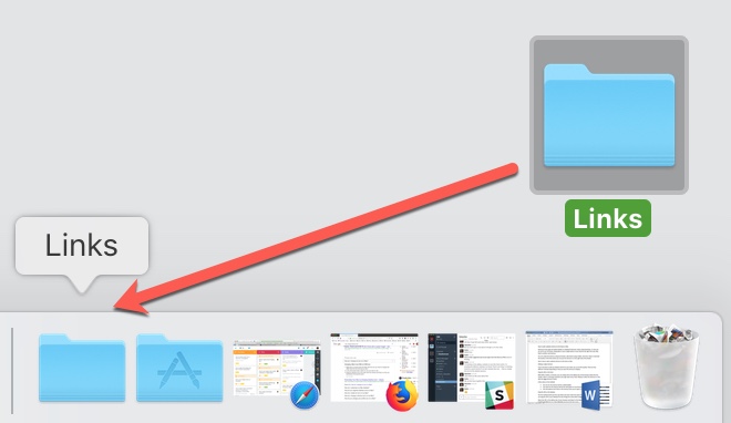 Trascina la cartella dal desktop al Dock del Mac