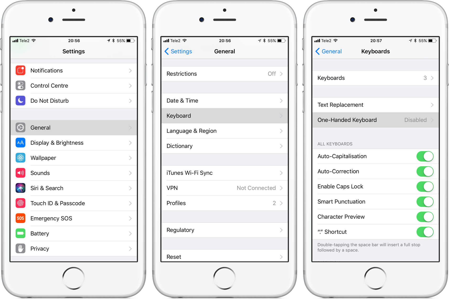 imposta come impostazione predefinita la tastiera con una sola mano per iPhone