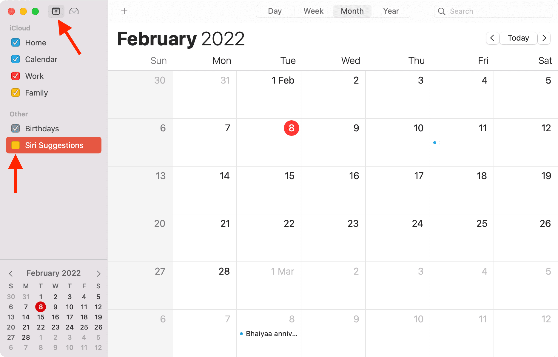 Disabilita i suggerimenti di Siri nell'app Calendario di macOS