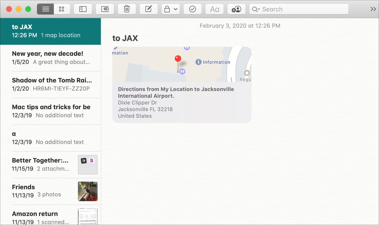 Mappe Apple su Mac Condividi note