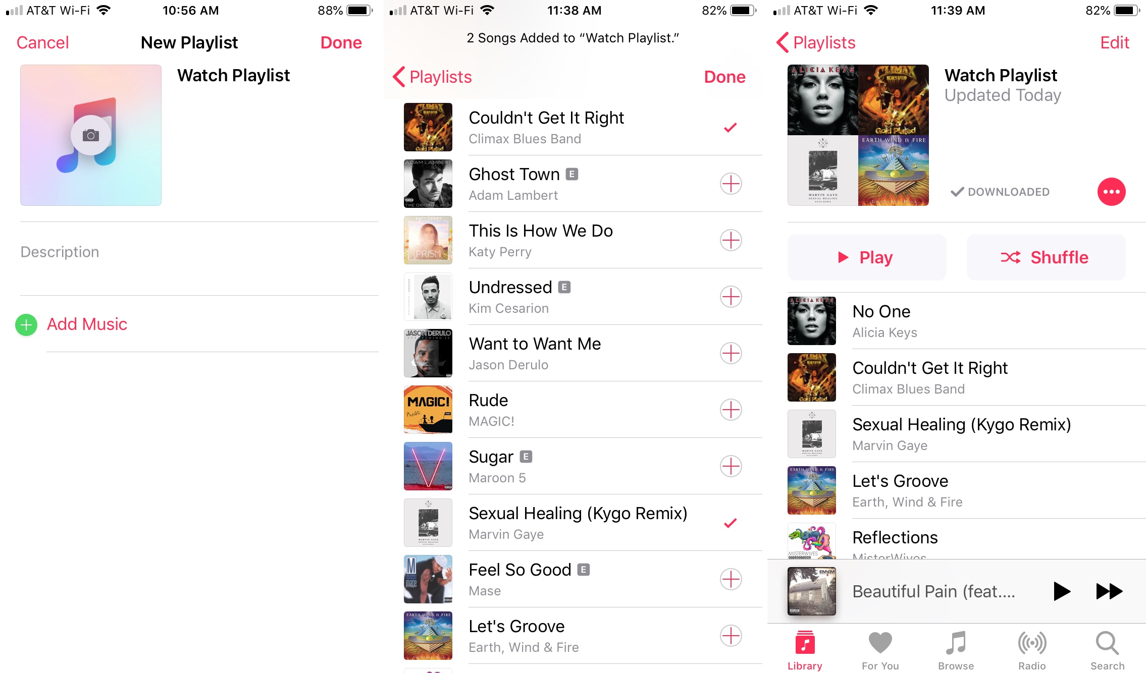 Aggiungi musica alla playlist iPhone