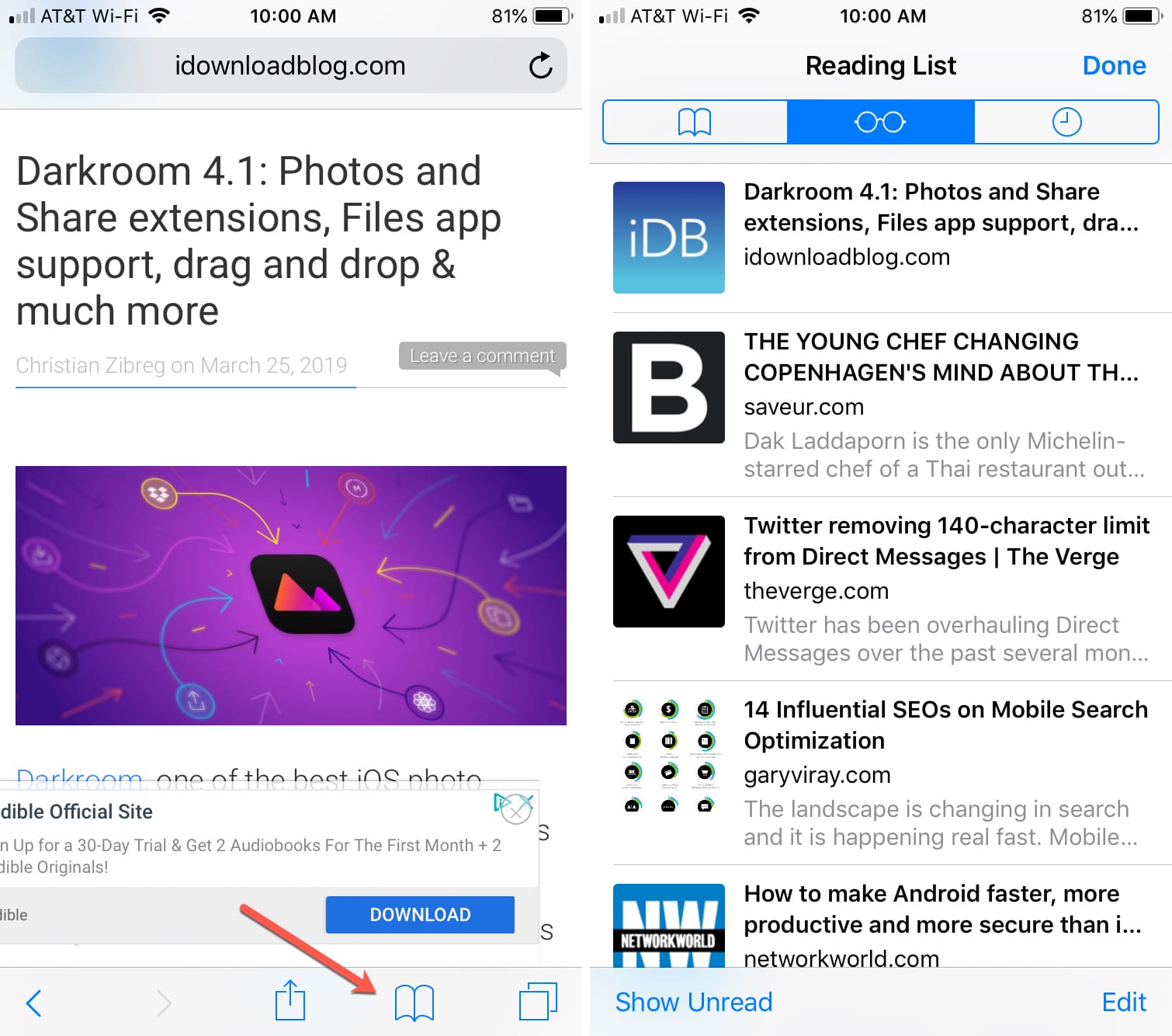 Accedi all'elenco di lettura di Safari offline per iPhone