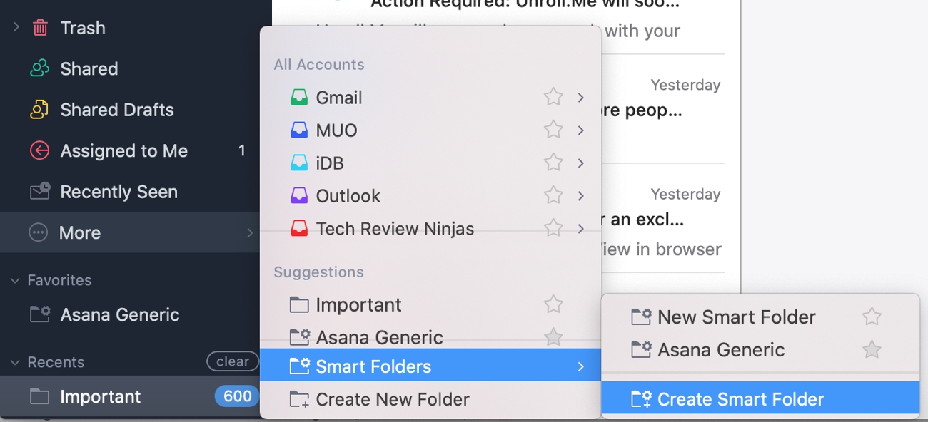 Spark Mac Crea cartella intelligente
