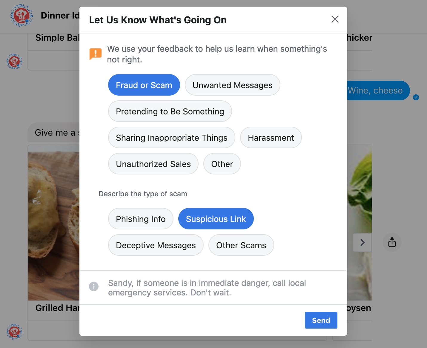 FB Messenger Scegli Feedback Web