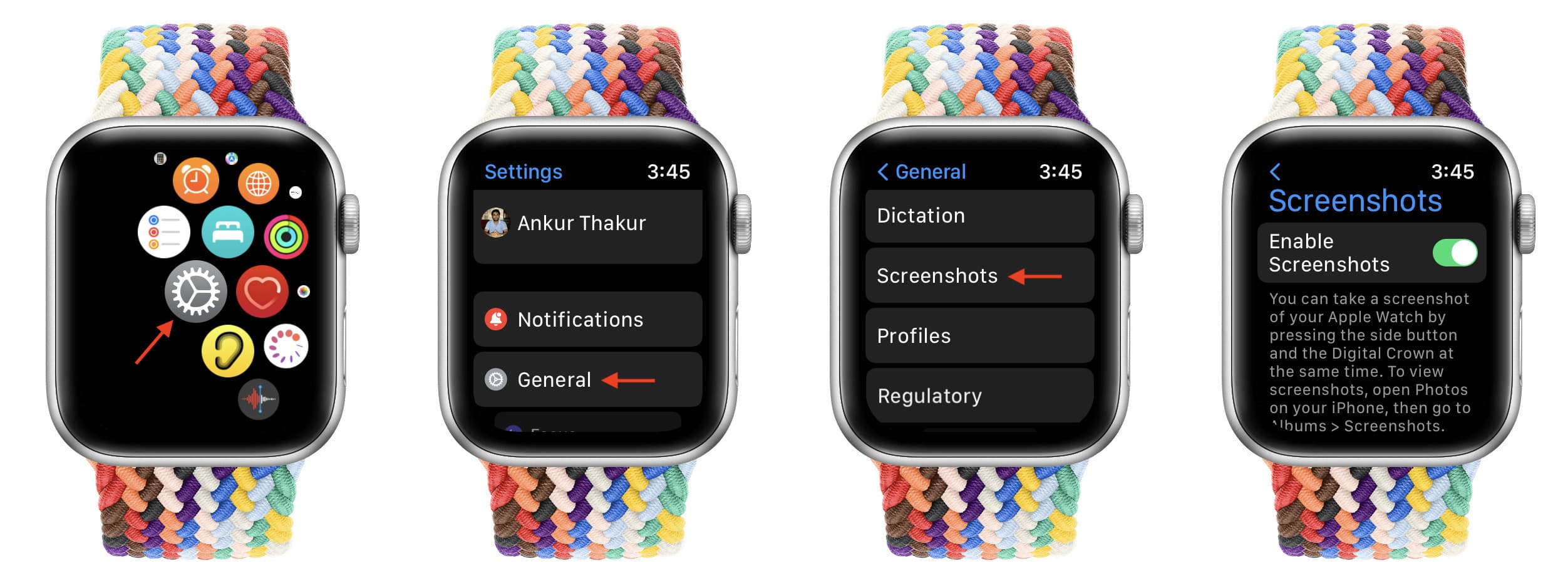 Abilita screenshot su Apple Watch