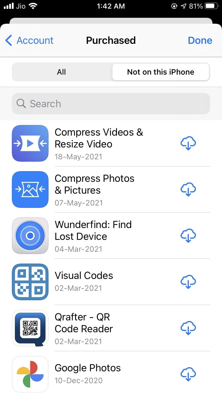 Non su questa app per iPhone