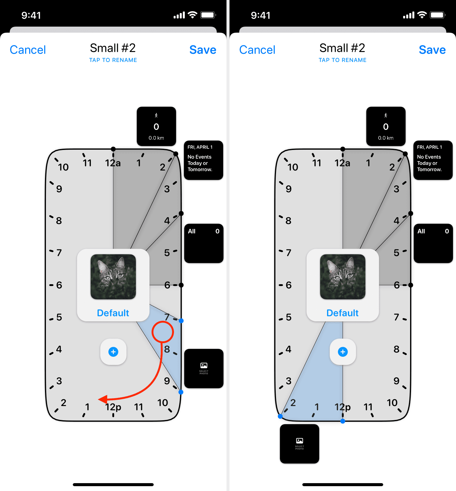 Sposta il widget a tempo in Widgetsmith