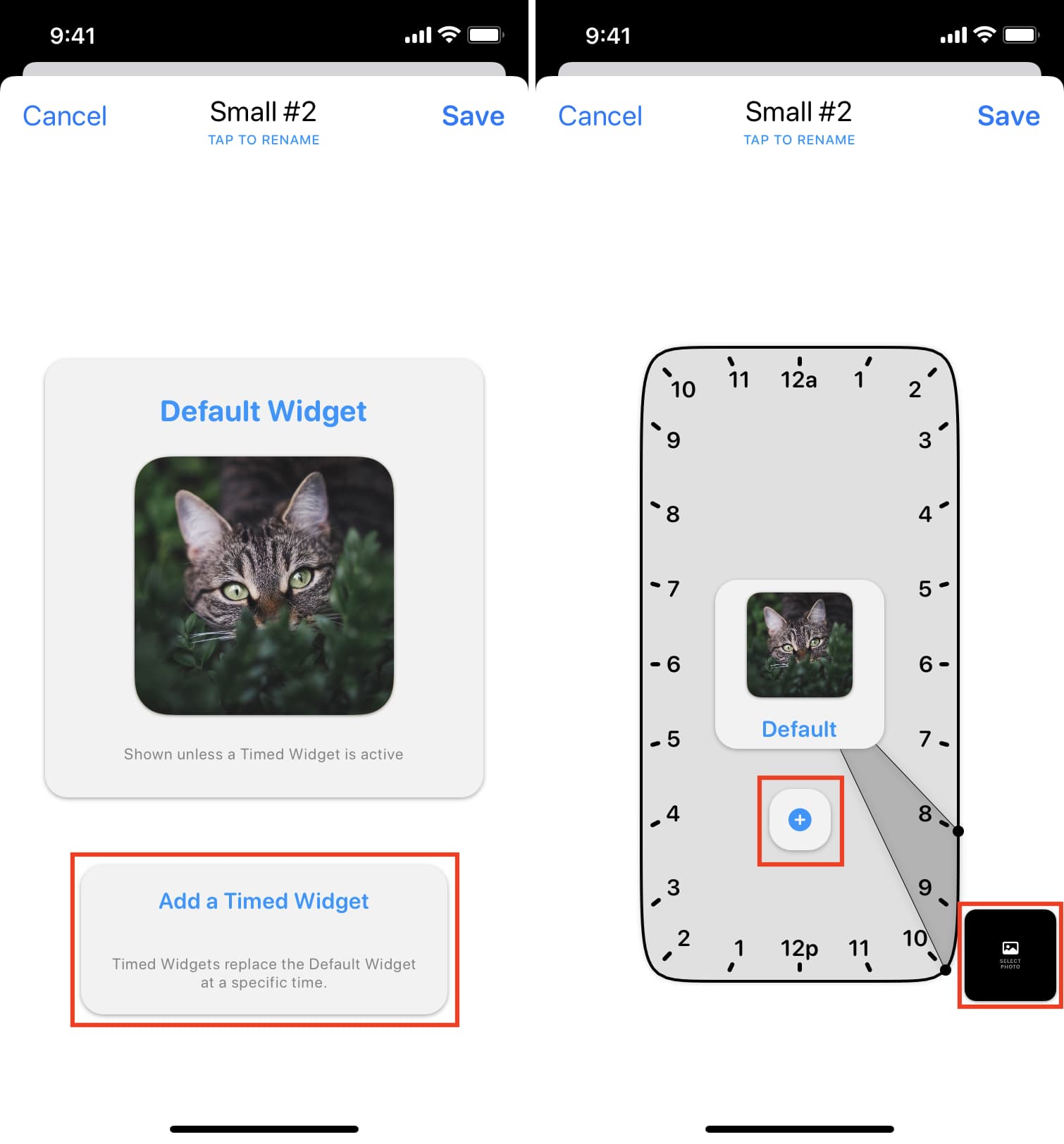 Aggiungi un widget a tempo in Widgetsmith