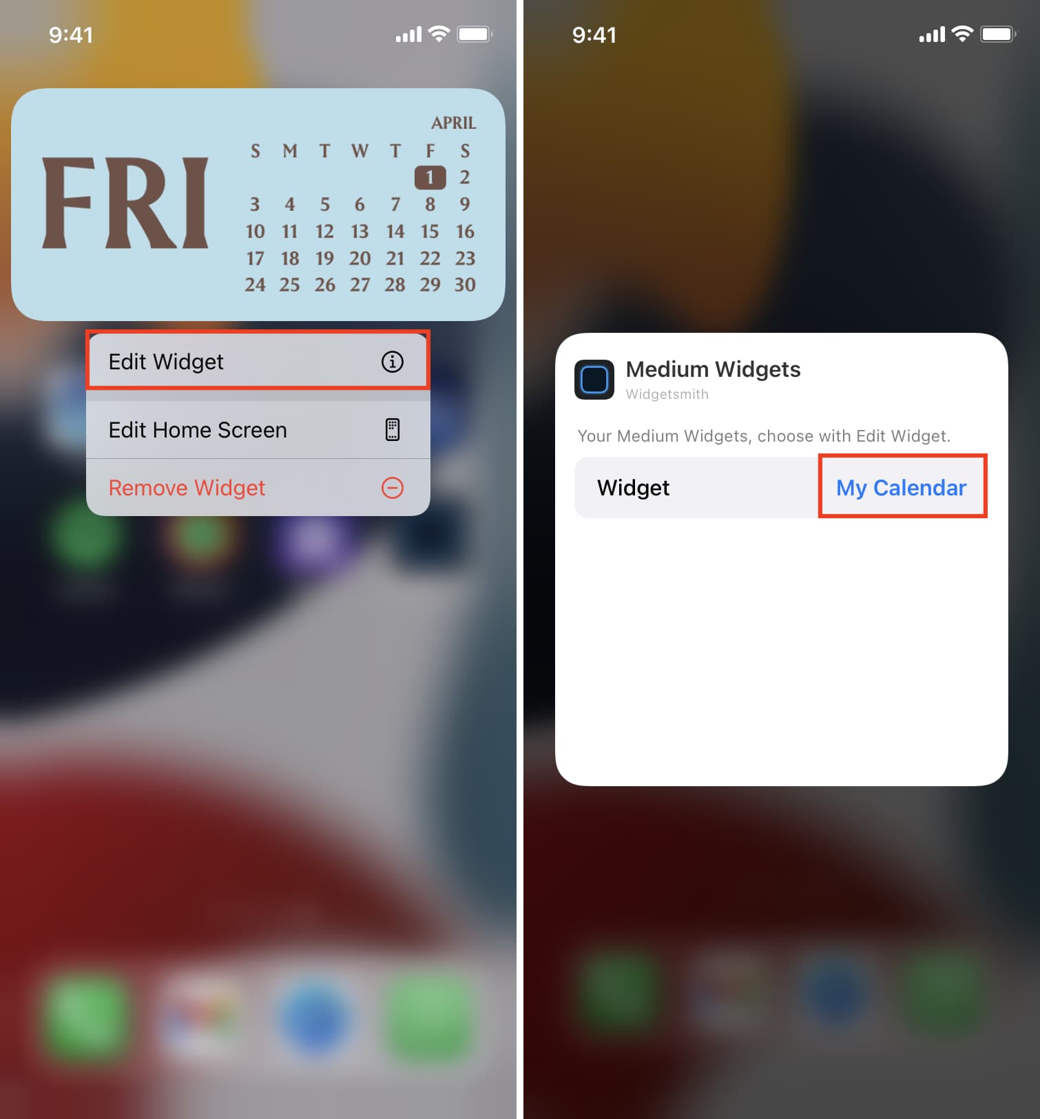 Modifica widget Widgetsmith su iPhone