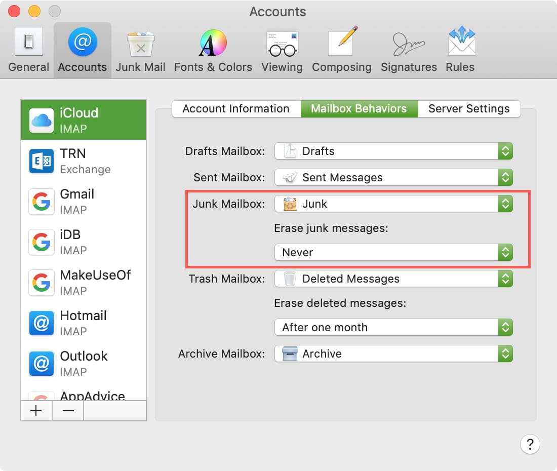 Elimina i messaggi di posta indesiderata su Mac Mail