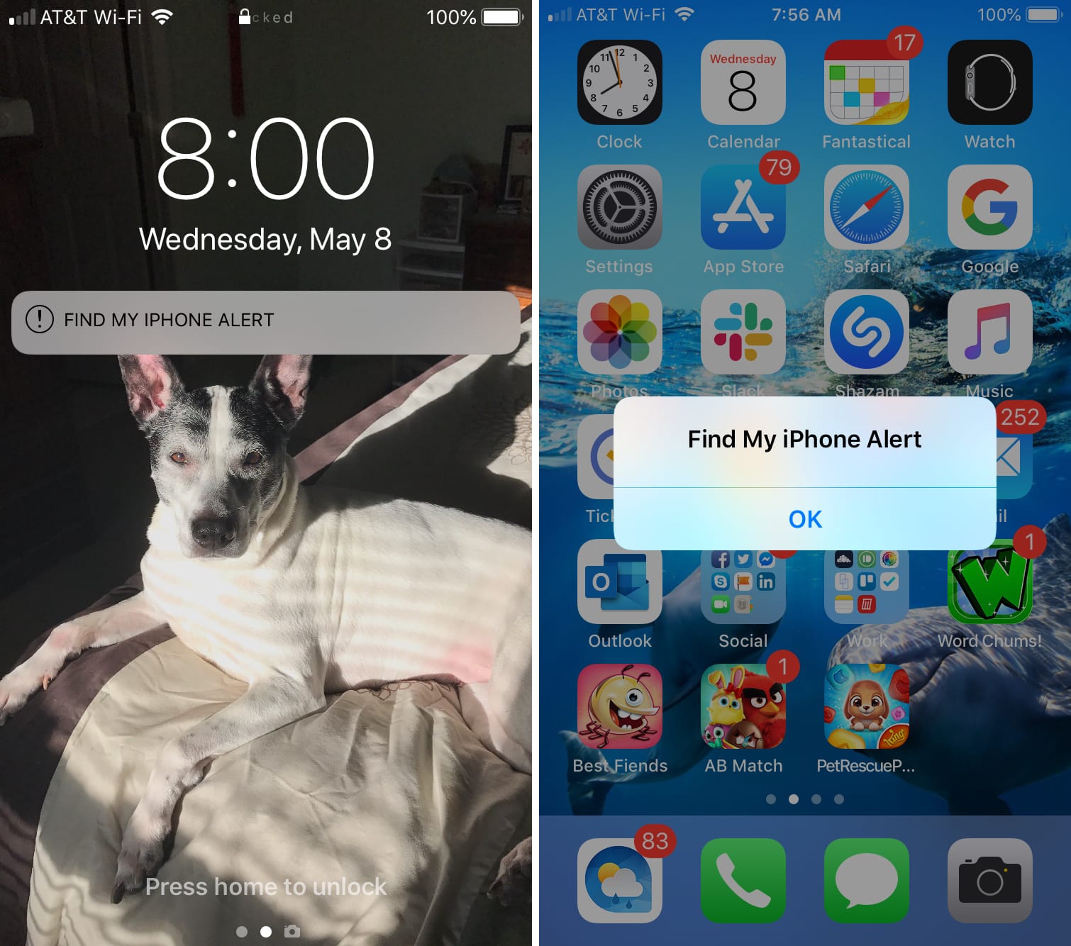 Trova il mio iPhone Avviso e notifica