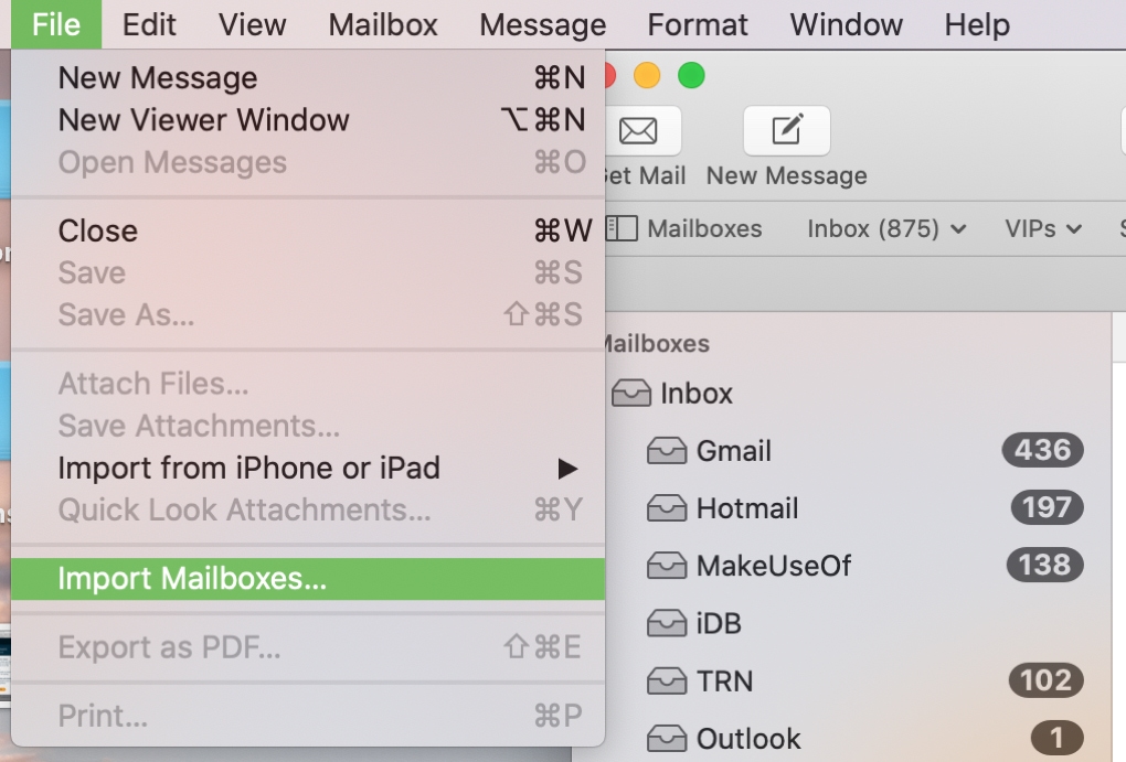 Importa cassette postali Mail Mac
