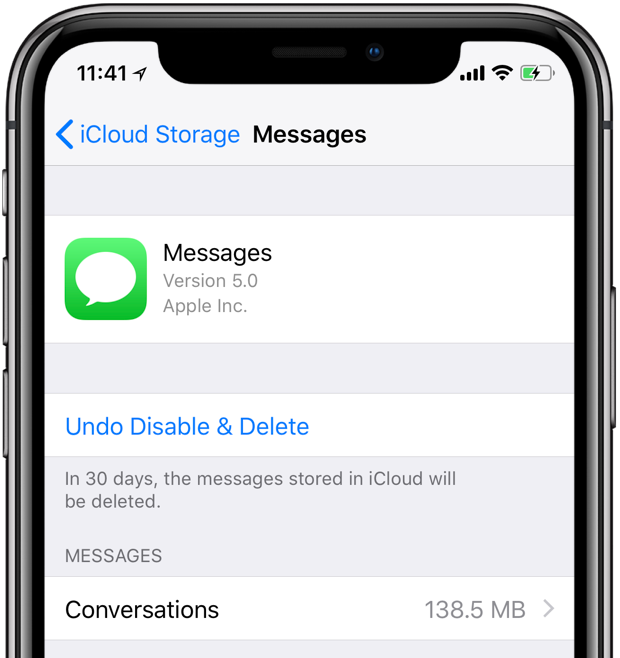Messaggi Apple sincronizzazione iCloud annulla disabilita eliminazione