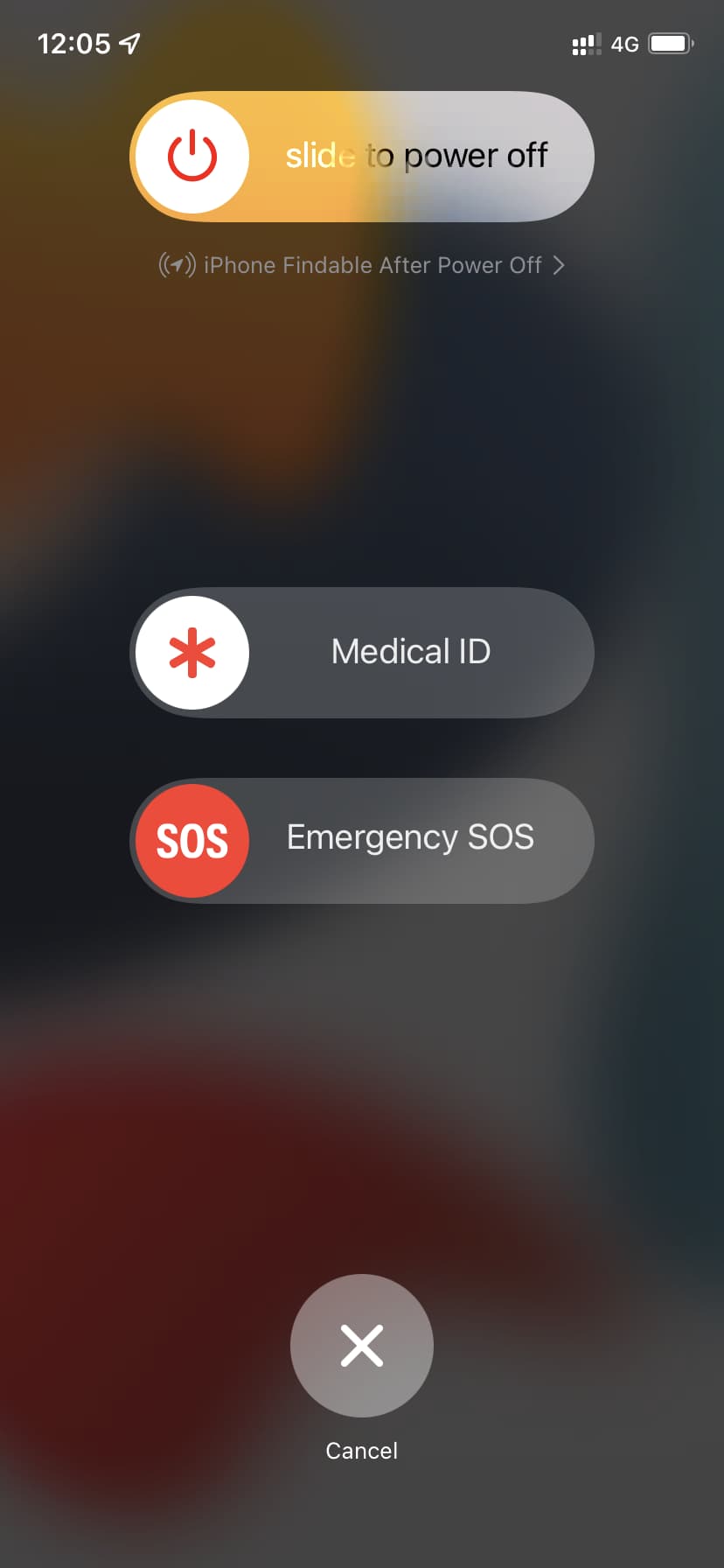 ID medico sullo schermo di spegnimento dell'iPhone