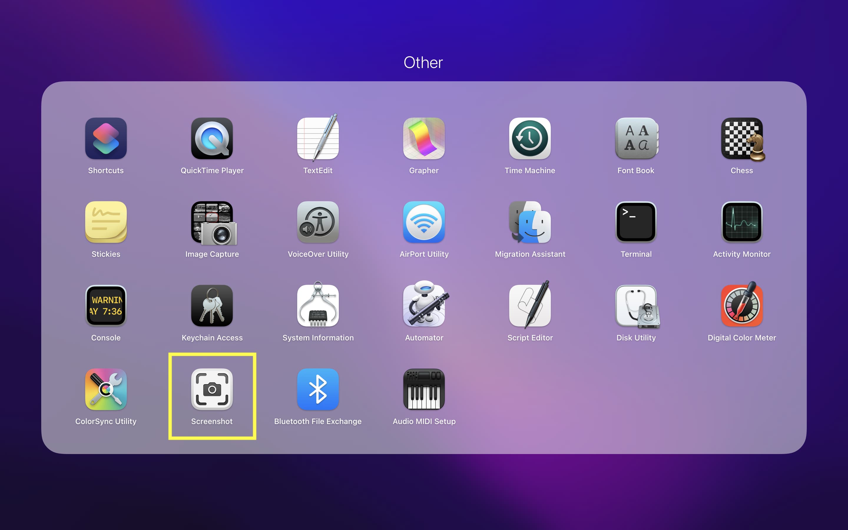 App screenshot su macOS Mojave e versioni successive