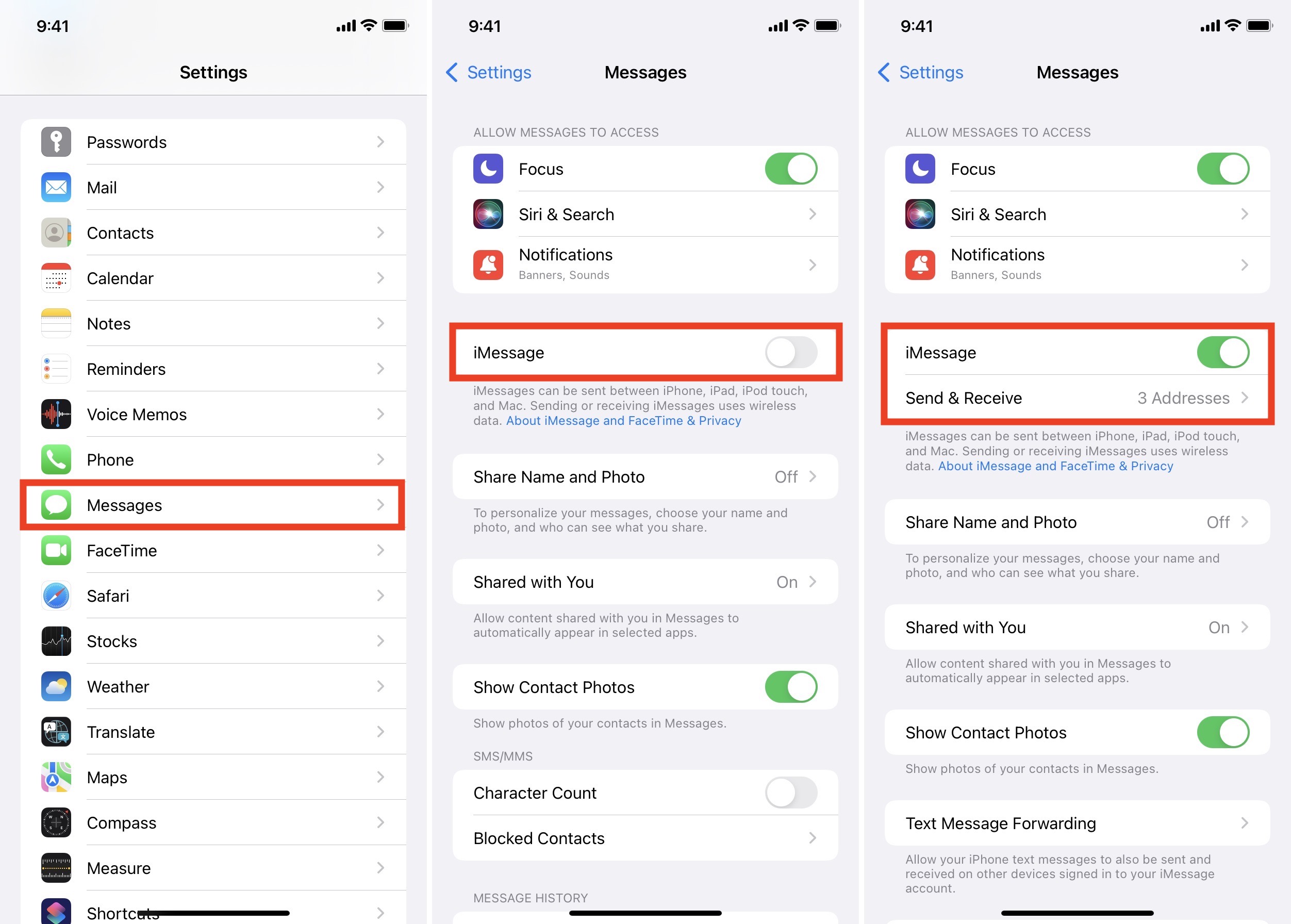 Disattiva iMessage su iPhone e riaccendilo