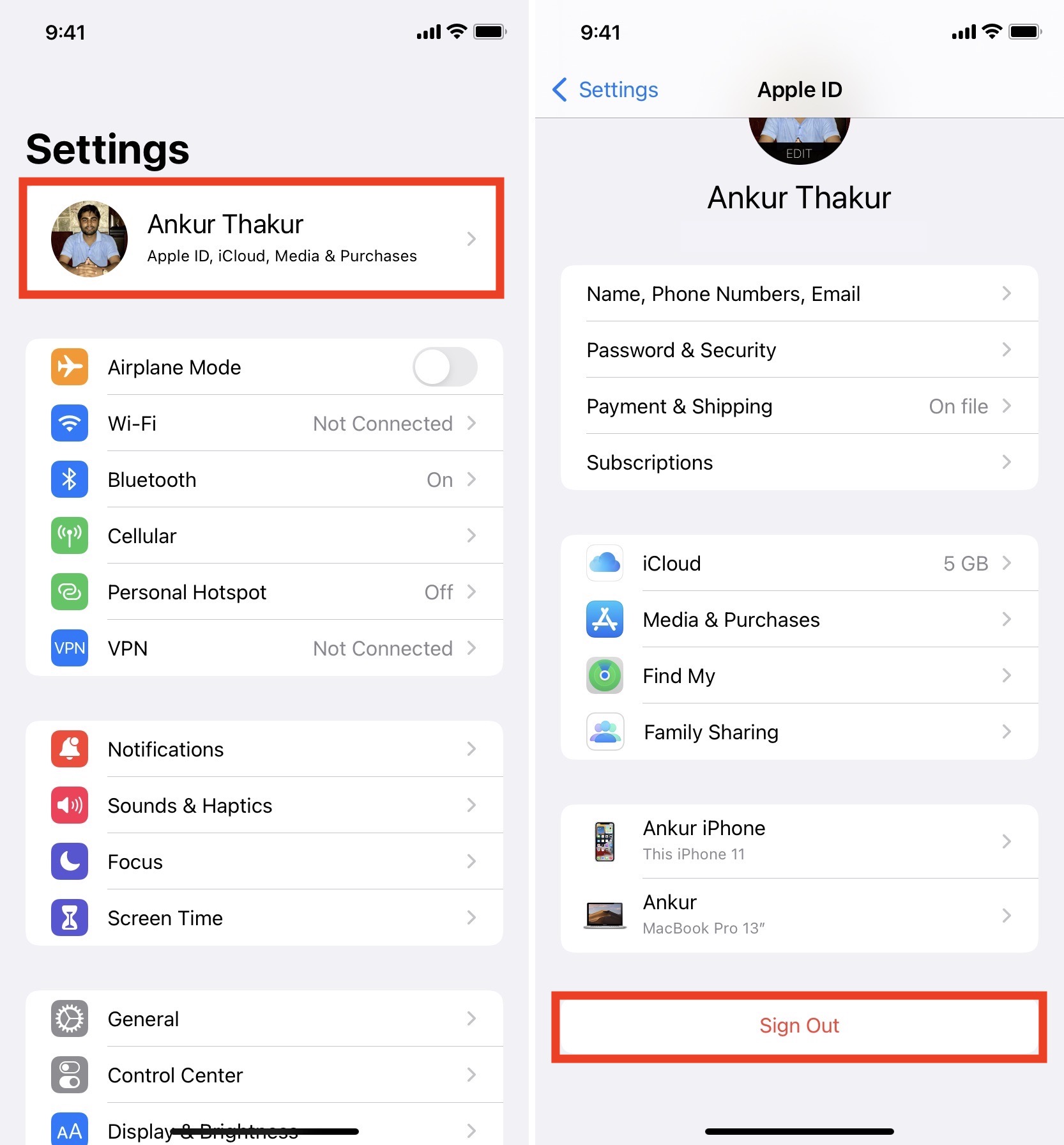 Esci dall'ID Apple su iPhone