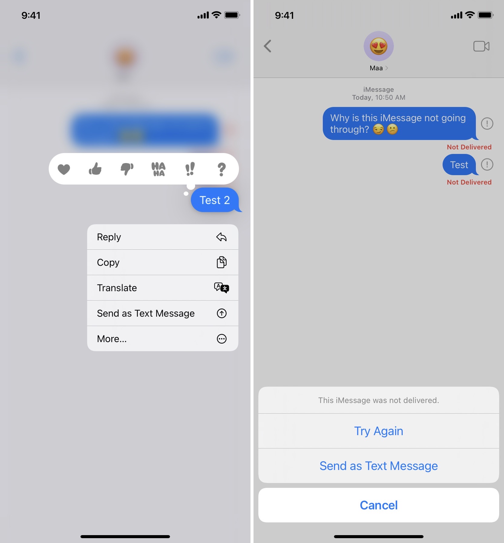 Invia come messaggio di testo se iMessage non riesce su iPhone