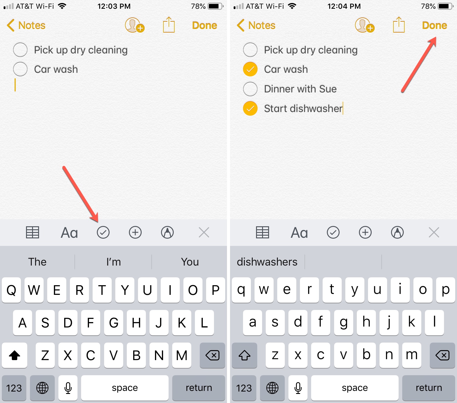 Note Liste di controllo su iPhone Aggiornate