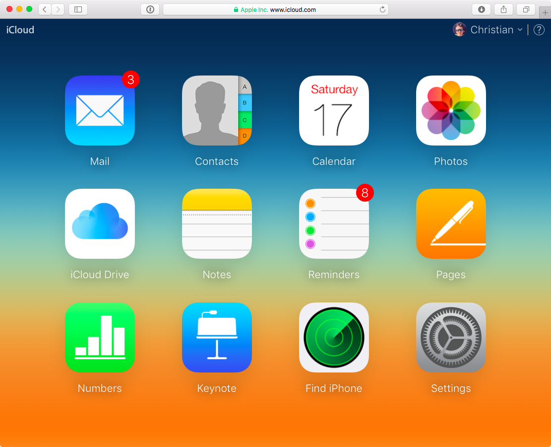 Schermata web di iCloud Notes 001