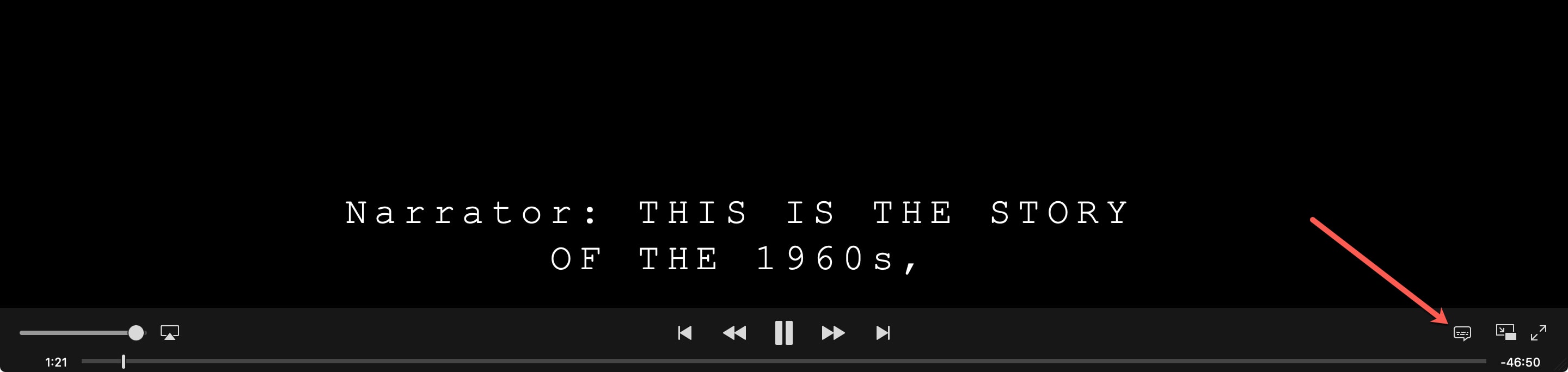 Abilita i sottotitoli su Mac Show