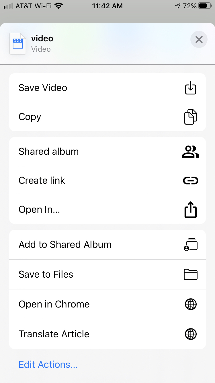 Google Foto Salva Condividi film iPhone