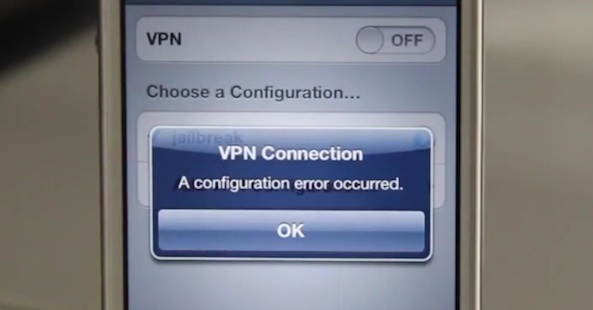 A configuration error occurred