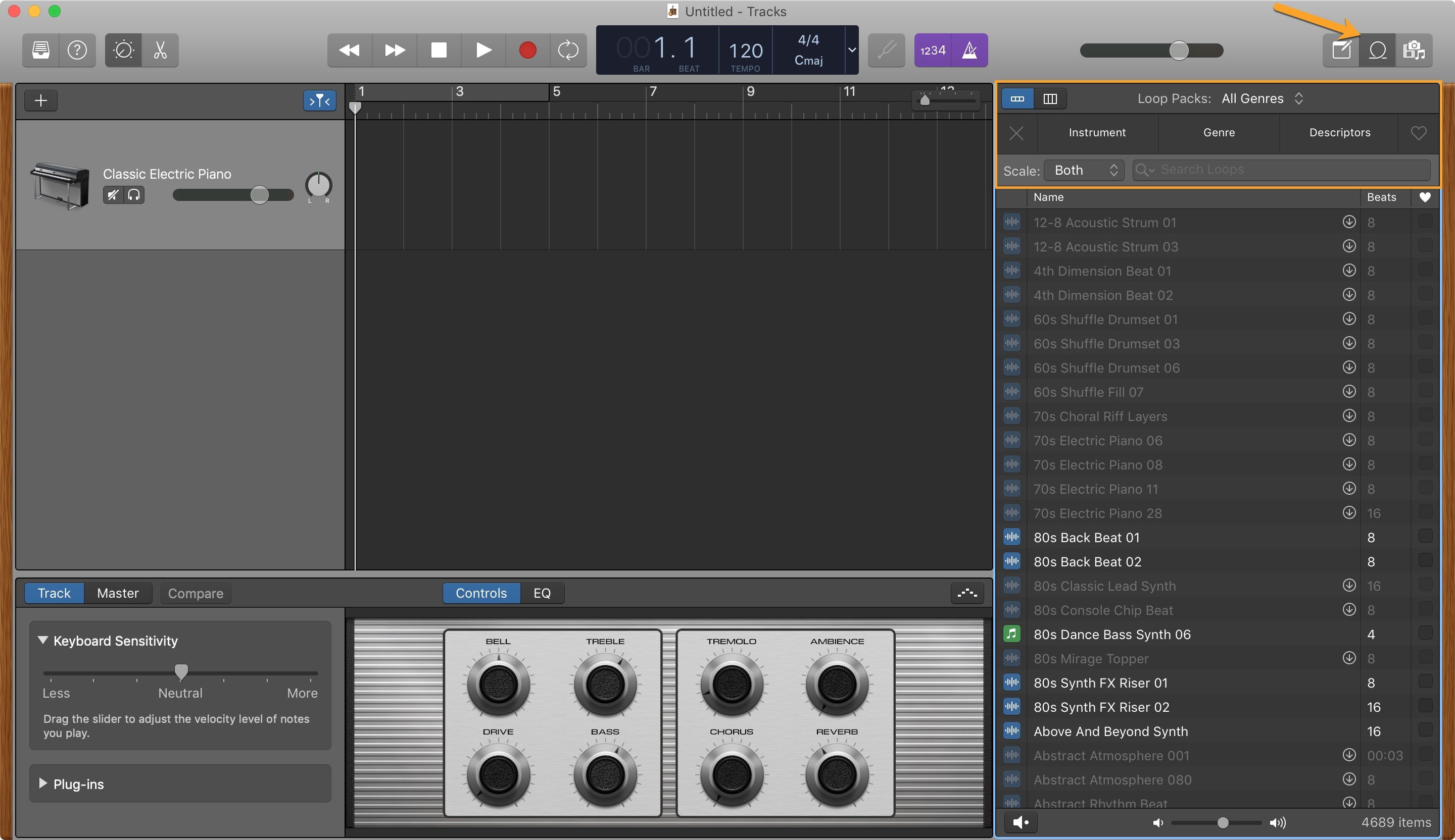 GarageBand Loop Browser Mac