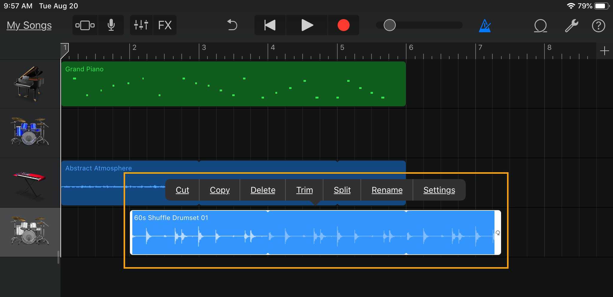 GarageBand Modifica Apple Loop iPad