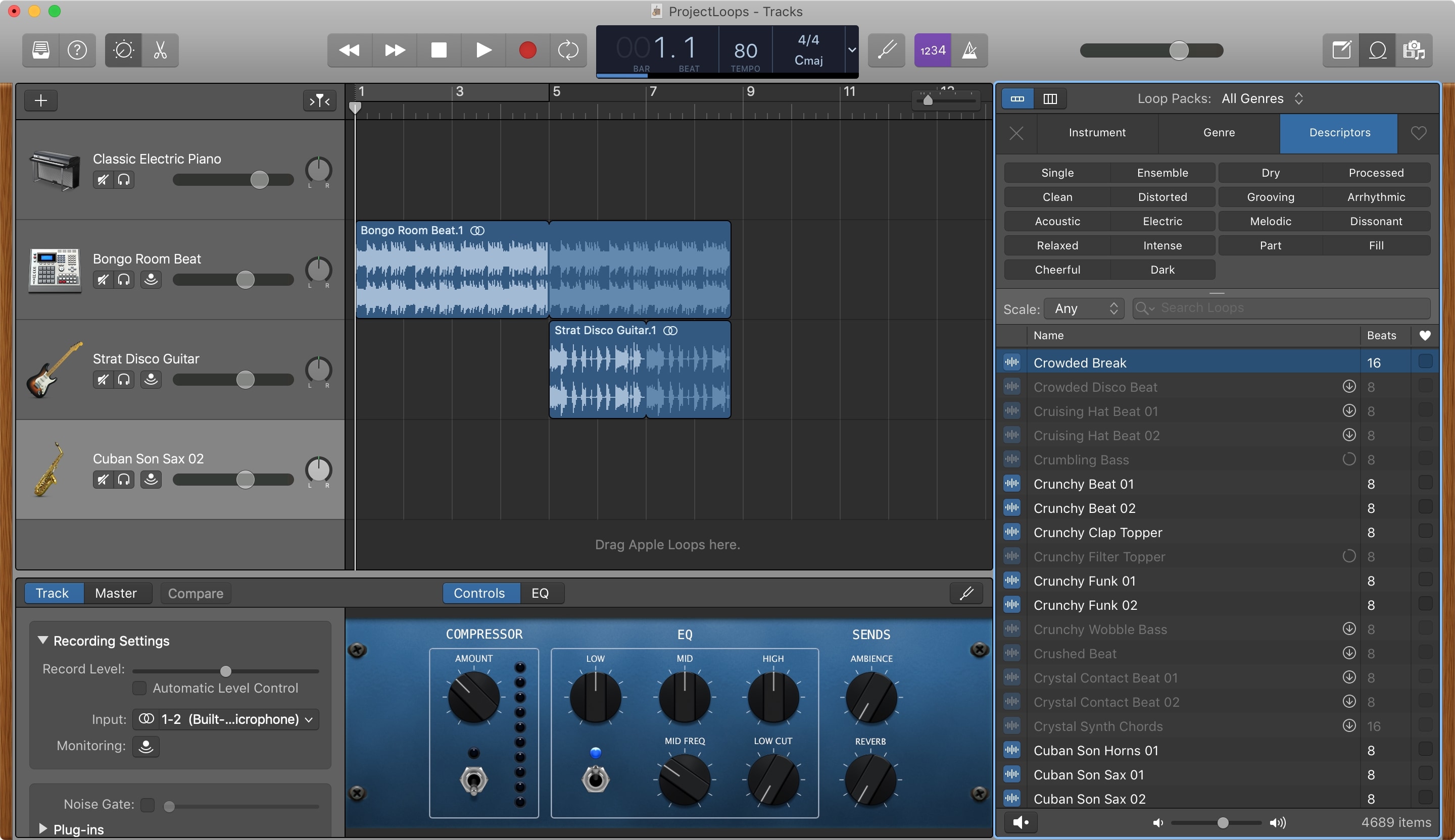 GarageBand Aggiungi altri Apple Loops Mac
