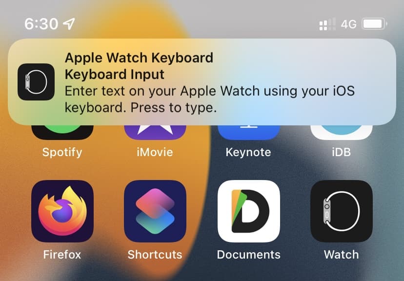 Input da tastiera di Apple Watch su iPhone