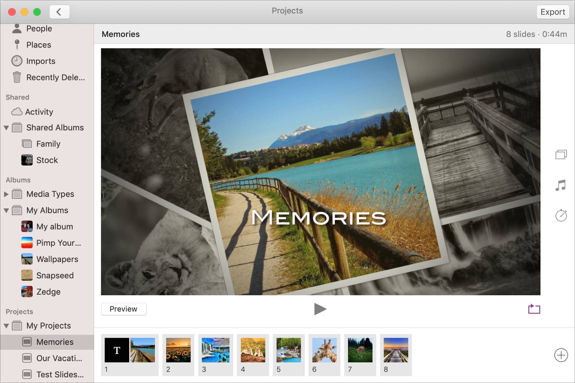 Presentazione in Foto su Mac