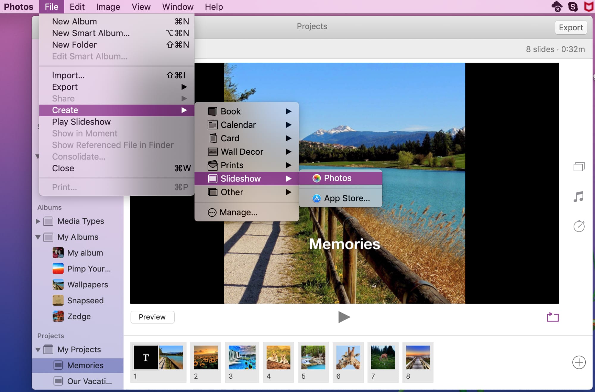 Crea una presentazione in Foto su Mac