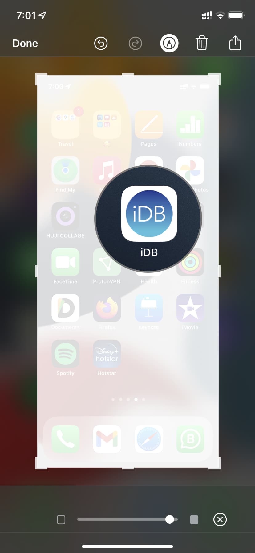 Strumento Opacity Markup su iPhone