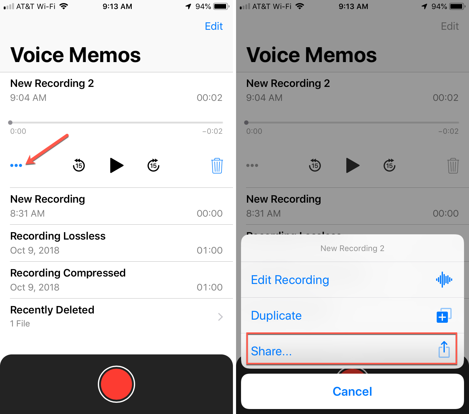 Invia messaggi vocali con l'app Memo vocali per iPhone