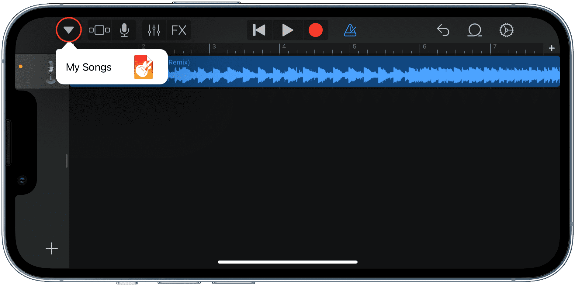 Salva suoneria in GarageBand