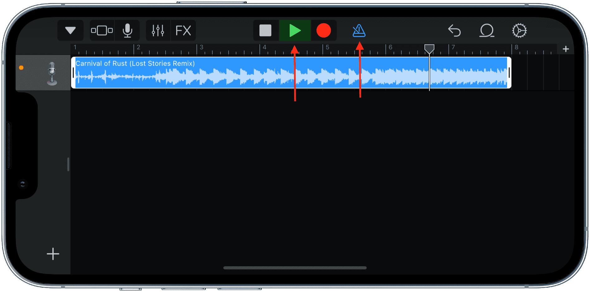 Anteprima della suoneria in iPhone GarageBand