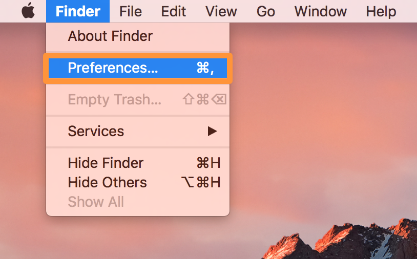 Preferenze del Finder