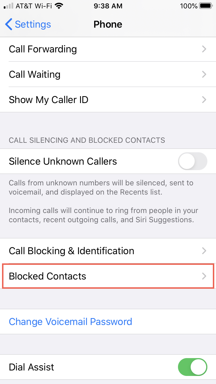 Telefono Bloccato Contatti iPhone