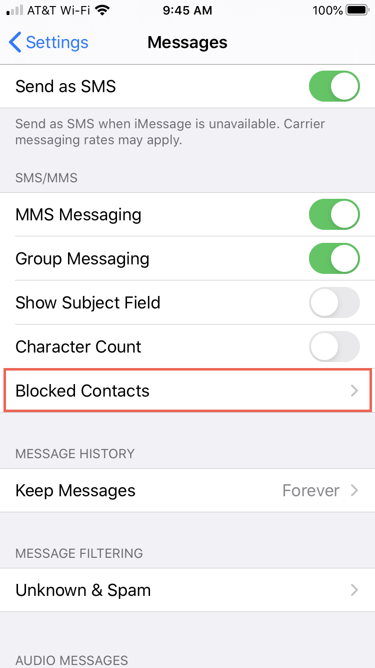 Messaggi Bloccati Contatti iPhone