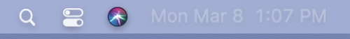 Barra dei menu Mac Data Ora per Centro notifiche in grigio