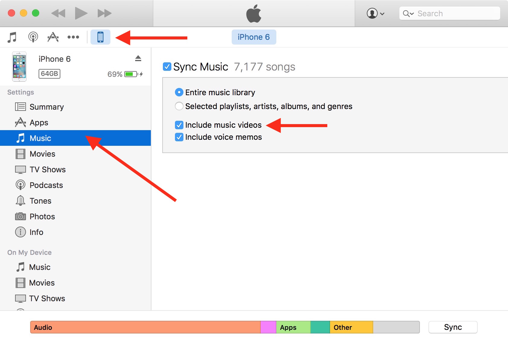Trasferisci i memo vocali sul computer utilizzando iTunes