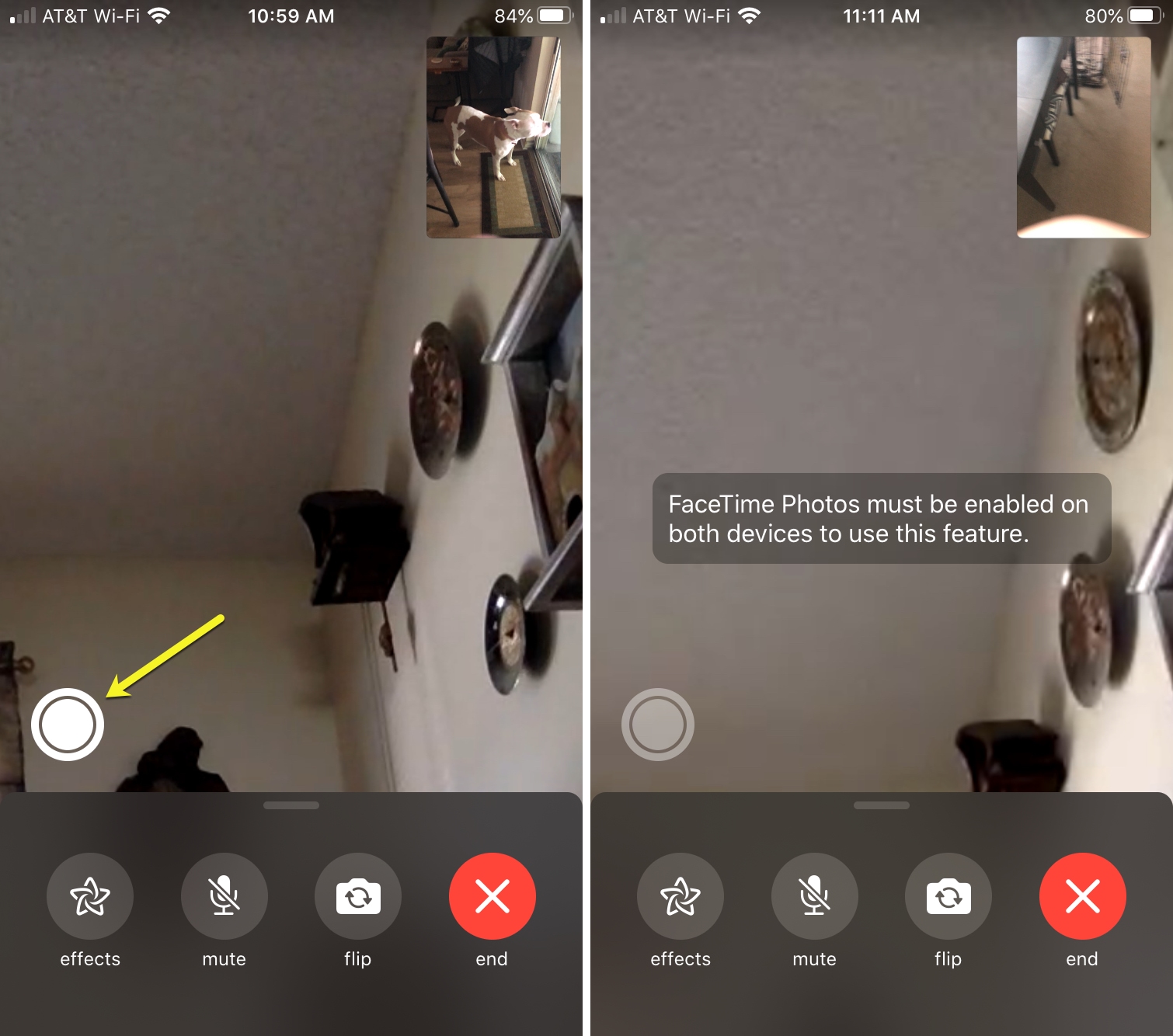 FaceTime Cattura foto dal vivo iPhone