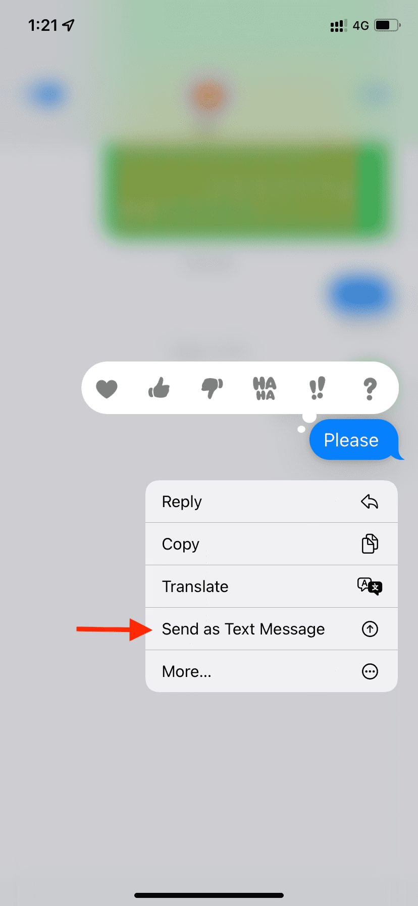Invia come messaggio di testo