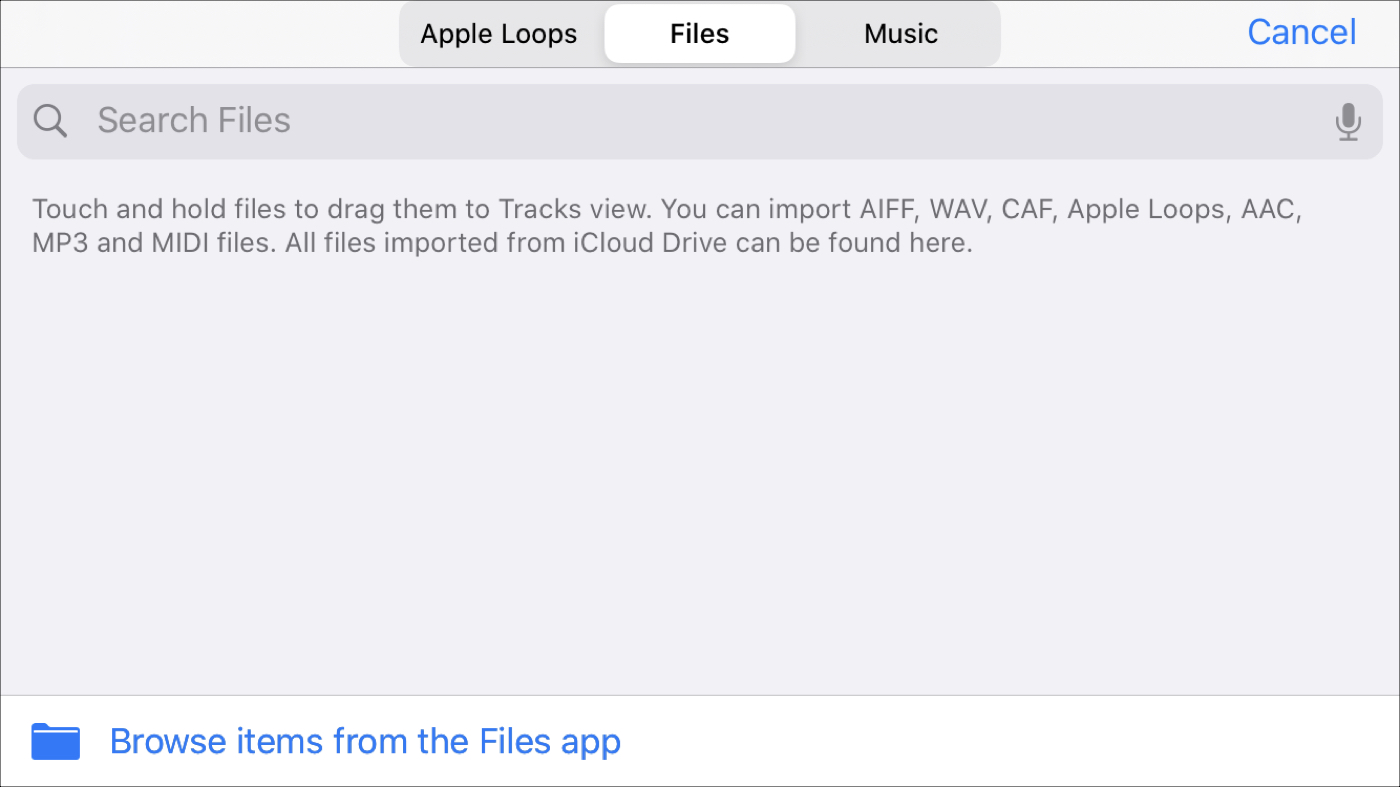 GarageBand importa i file iPhone