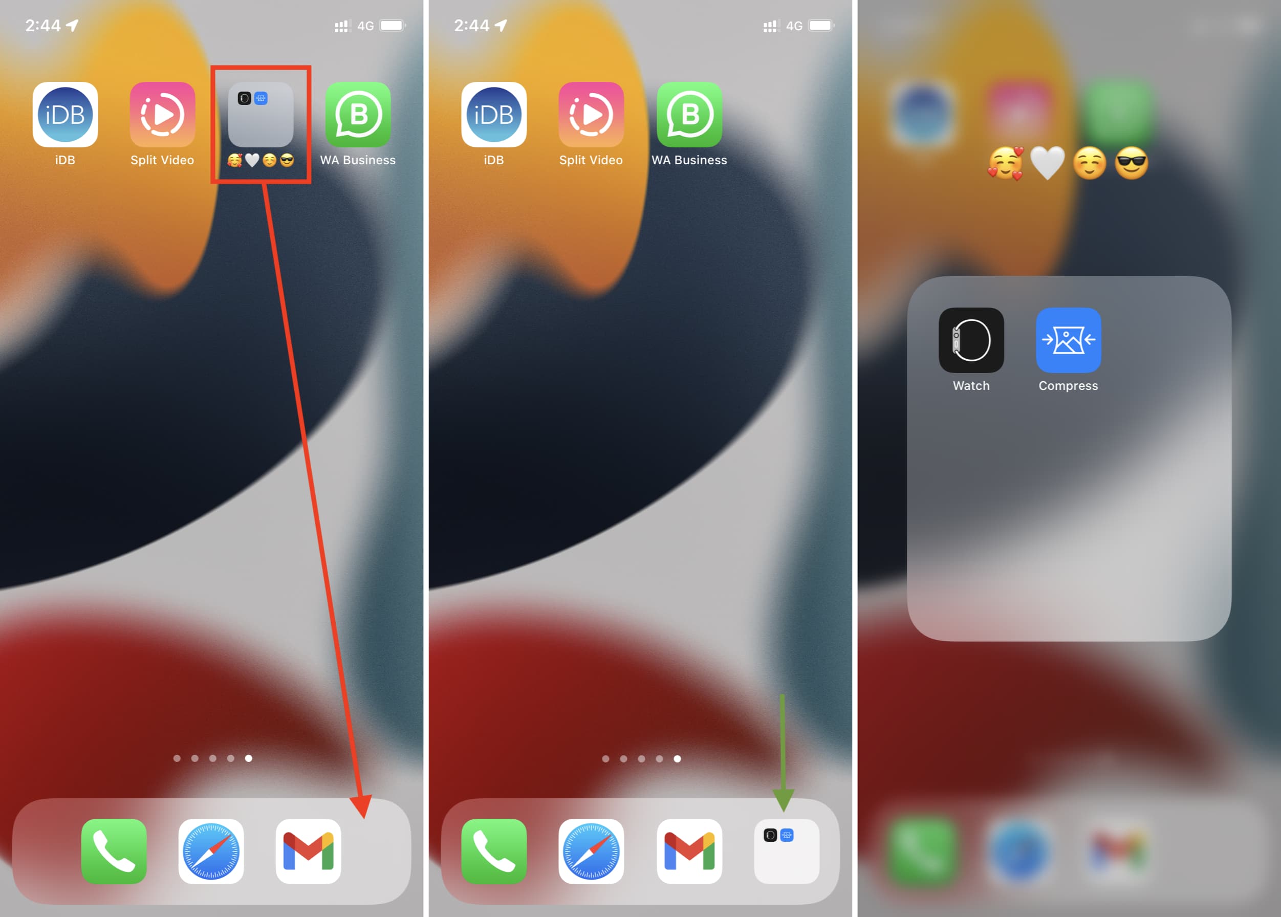 Trascina la cartella dalla schermata principale di iPhone al Dock per aggiungerla qui